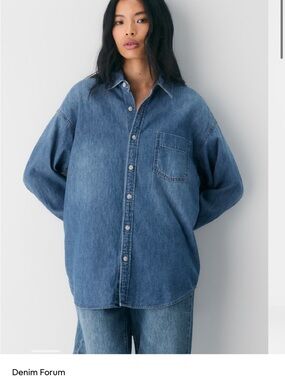 Denim Forum Washed Blue Denim Shirt
